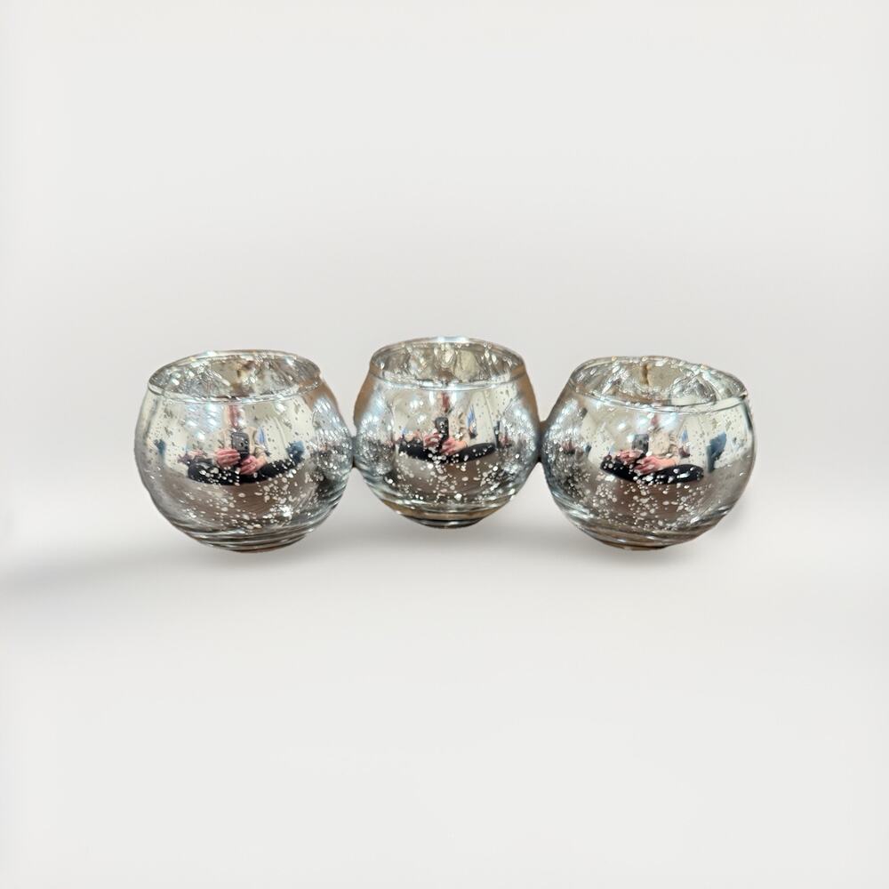 14 Mercury Glass Silver Votive / Tea Light Candle Holders – Speckled Vintage